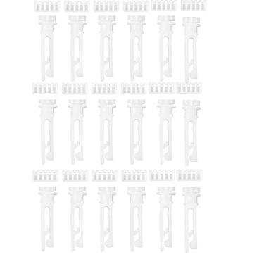 Imagem de 18 conjuntos de persianas verticais de substituição para haste e engrenagem kit de reparo de persianas verticais de plástico branco peças de reposição para acessórios de cortina de haste de suporte de