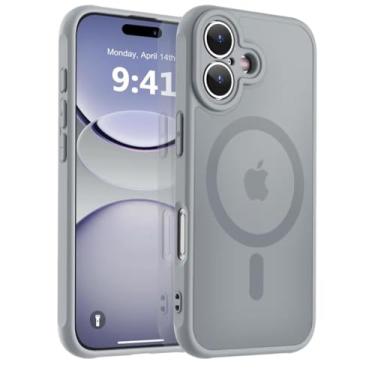 Imagem de Capa magnética transparente compatível com telefone 17: proteção contra quedas de grau militar resistente, capa protetora transparente antiamarela fina à prova de choque - compatível com MagSafe