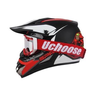 Imagem de Capacete De Motocicleta Feminino Adulto Certificado DOT Kask Cross Dow