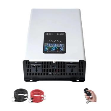 Imagem de Inversor de onda senoidal pura de 6000W, conversor DC 12V-96V para AC 120V/240V, inversor de alta eficiência com 2 tomadas AC e controle remoto para residências, trailers,96V to 220V 60Hz