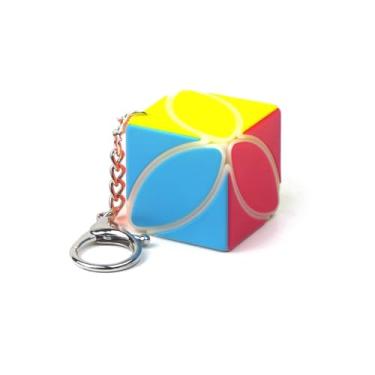 Imagem de 2 peças mini chaveiro cubo mágico descompressão brinquedo folha de bordo chaveiro