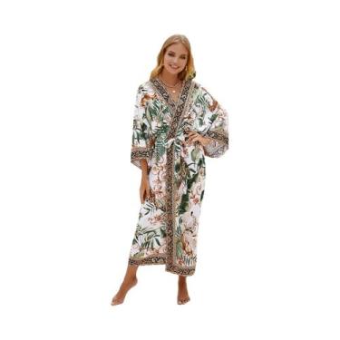 Imagem de Conjunto De Biquíni Sexy Feminino Com Capa Longa De Kimono Moda Para B