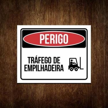 Imagem de Placa Perigo Tráfego De Empilhadeira - Sinalizo