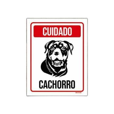 Imagem de Placa Cuidado Cachorro Rottweiler 1 18X23