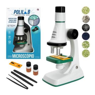 Imagem de Microscópio Infantil Polilab Polibrinq Educativo Cientista 200x 600x 1