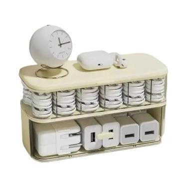 Imagem de Organizador De Cabos De Mesa Transparente Leve, Solução Compacta Para 