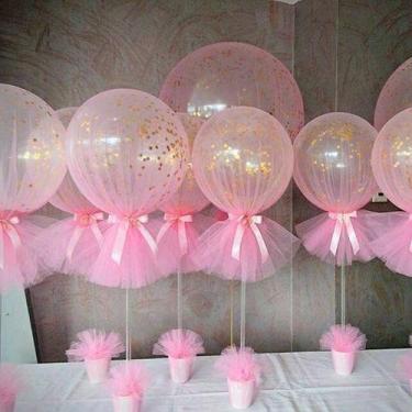 Imagem de Kit 50 Balão Bubble Transparente Festa Eventos Decoração - oem, 20"