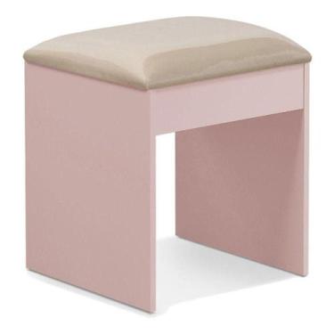 Imagem de Banqueta Maia Com Almofada Para Penteadeira Rosê - Luapa - LUAPA MÓVEI