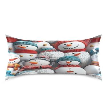 Imagem de Blueangle Linda fronha de cetim de boneco de neve para cabelo e pele, fronha de seda, tamanho king (50,8 x 101,6 cm) - Capas de almofada de cetim refrescantes com fecho de envelope (9)