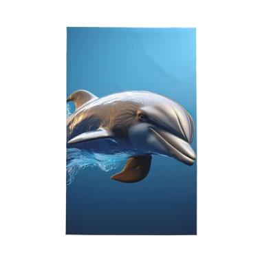 Imagem de XLLingL Toalhas de cozinha exclusivas com estampa de golfinho animal 3D, panos de prato de microfibra, perfeitos para decoração e limpeza de cozinha - 1 peça