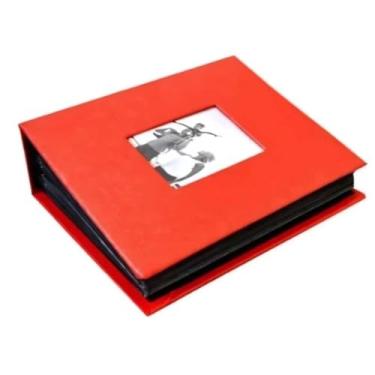 Imagem de Álbum Fotografia Premium 10x15 Para Fotos Porta Retrato Fotográfico Na Capa (200 fotos Vermelho)