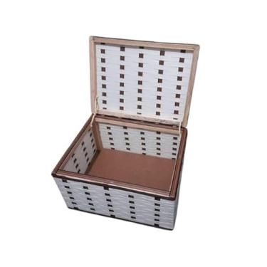 Imagem de BAÙ CESTO CAIXA ORGANIZADORA PARA NATAL SURPRESAS DE FIBRA SINTÉTICA n3 (BRANCO COM INDIANO)