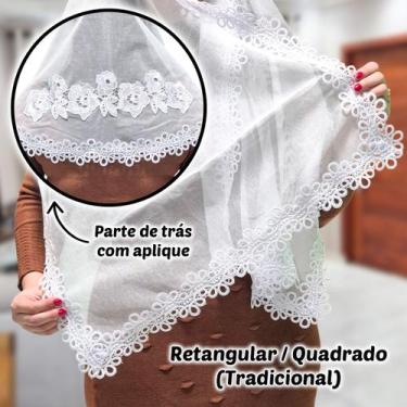 Imagem de Véu Ccb Congregação Cristã Com Aplique Floral (modelo Giovana) - Centr