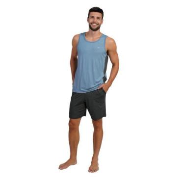 Imagem de Pijama Masculino Regata Viscolycra Az. Elementar/ Msc. Escuro - 268048