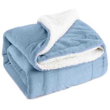 Imagem de Cobertor- Dupla face sherpa felpuda - Antialérgico(Azul Claro)
