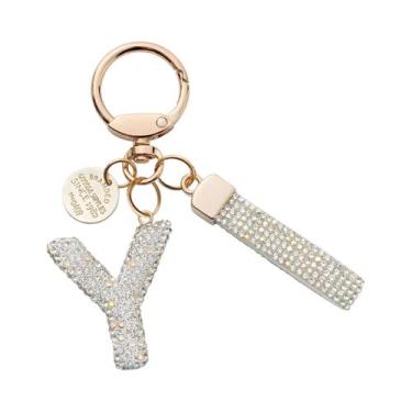 Imagem de Chaveiro Com 26 Letras Em Strass, Pingente Versátil Para Mochila, Desi