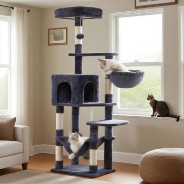 Imagem de Árbol para Gatos Hey-brother Gris Humo con Gran Hamaca