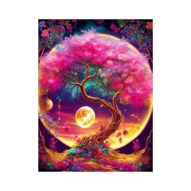 Imagem de Pintura Em Diamante 5D DIY Árvore Da Lua Fantasia, Bordado Com Pedras 