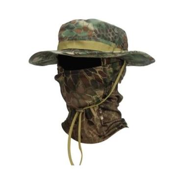 Imagem de Chapéu De Balde Camuflado Masculino Com Aba Larga E Conjunto De Balacl
