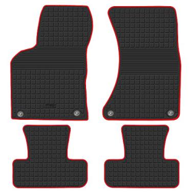 Imagem de HD-Mart Tapete de borracha para carro para Audi Q5 2017 2016 2015 2014 2013 2012 2011 2010 2009 ajuste personalizado preto/vermelho tapetes automotivos para todos os climas, resistente e inodoro