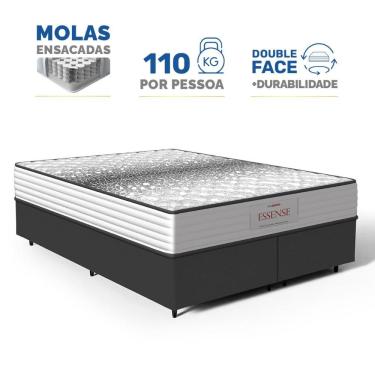 Imagem de Cama Box com Colchão de Molas Ensacadas Double Face Essence Probel Queen 158cm