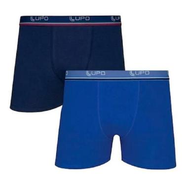 Imagem de Kit 2 Cuecas Algodão Boxer Lupo 523-088 Confortável P ao GG Cós Estamp
