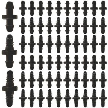 Imagem de 100 Conectores 4x7mm p/ Microtubo com Rosca e Grapa - Ad1, Ad2, Ad3 Fá