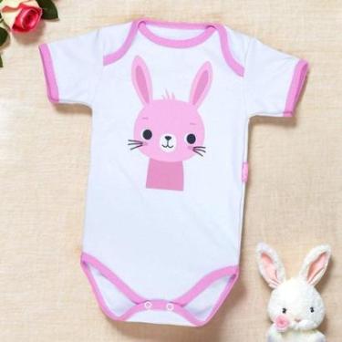 Imagem de Body Bebê Manga Curta Coelhinha Branco Encanto Para Menina-Feminino