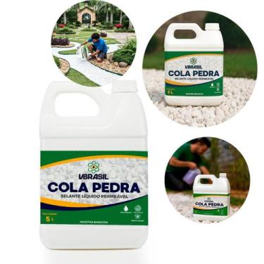 Imagem de Cola Pedra Fixador de Pedras para Jardim 5 Litros VBrasil Incolor Alta