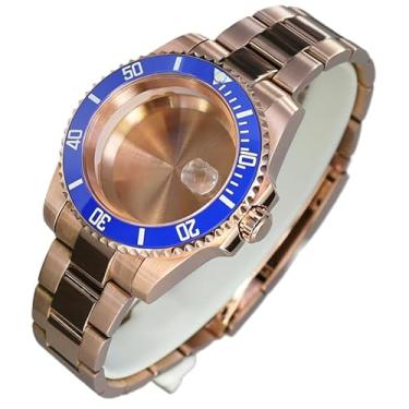 Imagem de FEIYASHI Caixa de relógio de aço inoxidável SUB de 40 mm para NH35/NH36/38 Miyota8215 ETA2824 movimento com bisel de rotação unidirecional, Tampa inferior sólida 5, For Miyota8215 8205 Movement, Caixa