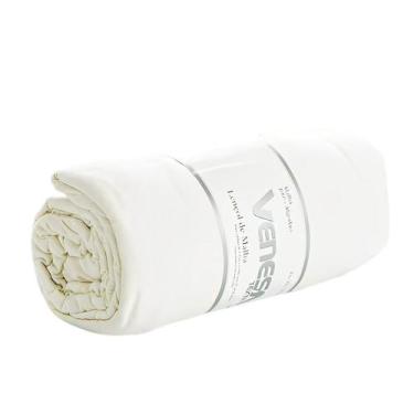 Imagem de Kit 2 Fronhas + 1 Lençol de Malha Casal 20 cm de altura Venesa, Creme