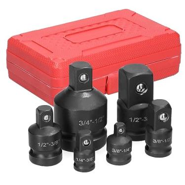 Imagem de Conjunto de 6 Adaptadores Redutores Soquete para Tração Kit Ferramentas Manuais com Adaptador Chave Impacto Pneumático Reparo Anticorrosivas Vanádio Cromado Alta Dureza