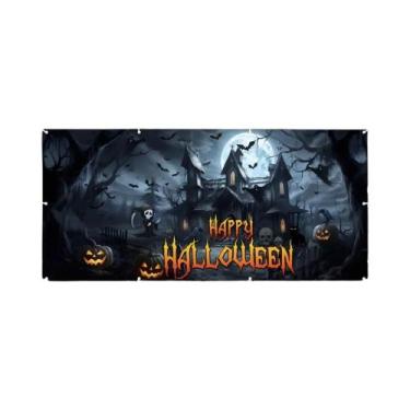Imagem de Decoração De Banner Para Porta De Garagem De Halloween Em Poliéster Co