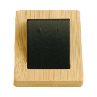 Imagem de Bandeja De Armazenamento De Joias Em Madeira De Bambu E Couro PU Avelu