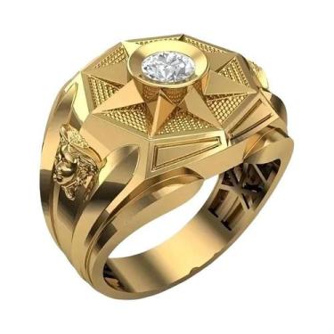 Imagem de Anel De Noivado Masculino Em Zircônia Sintética, Acessório Casual Para