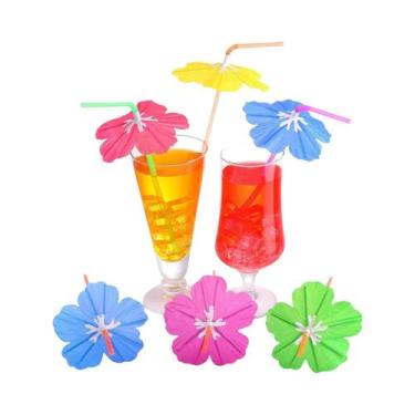 Imagem de Canudos Descartáveis De Frutas Arco-Íris 10-100 Peças Decoração Tropic