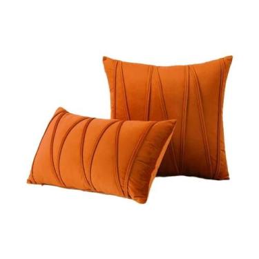Imagem de Capa De Almofada De Veludo Laranja 30x50cm 45x45cm 50x50cm Estilo Boho