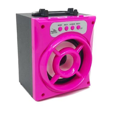 Imagem de Caixa de Som Portátil Bluetooth Mp3 USB Radio Fm Auxiliar Grasep Rosa Pink