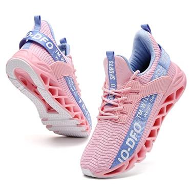 Imagem de TSIODFO Tênis de corrida feminino para academia, corrida e caminhada, Rosa azul 33, 42