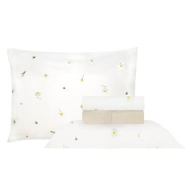 Imagem de Jogo de Cama Duplo Queen 4 Peças Percal 180 Fios Abelha Sonhare Prata