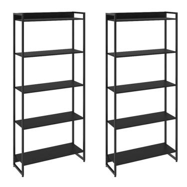 Imagem de Kit 2 Estantes Escritório 5 Prateleiras 186x80cm Onix