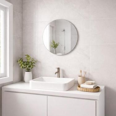 Imagem de Espelho Decorativo Redondo Parede 30cm Para Banheiro Quarto - Spacosho