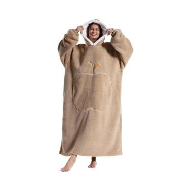 Imagem de Moletom Vintage Oversized Longo Com Capuz E Bolsos Para Mulheres plus 