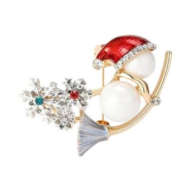 Imagem de Broches De Natal Unissex Femininos Com Strass De Boneco De Neve, Alfin