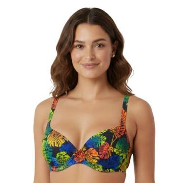 Imagem de Top Bojo Reforçado Sustentação Alça Ajustável Push Up Biquíni Moda Pra