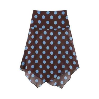 Imagem de Conjunto Feminino De Saia Midi Poá E Top Halter Com Lenço Chique Para 