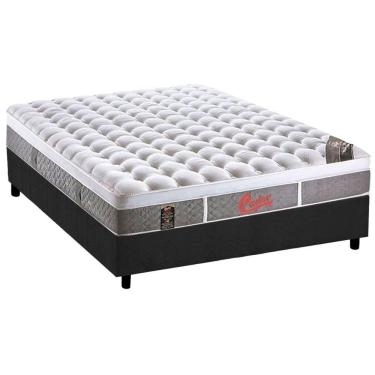 Imagem de Cama Box Casal: Colchão Molas Pocket Castor Light Stress Oxygen New PlushBase Suede Gray(138x188)