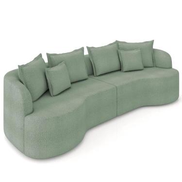 Imagem de Sofá 4 Lugares 270cm Orgânico Quito Z08 Boucle Verde - Mpozenato