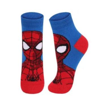 Imagem de Meia Disney Cano Médio Infantil Homem Aranha Lupo Cor:AzulTamanho:30-3