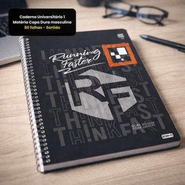 Imagem de Caderno Universitário Masculino Running Faster 2  80 folhas - ANIMATIV